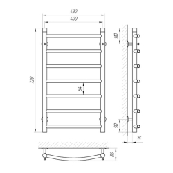 Полотенцесушитель Laris Класик П7 400 х 700