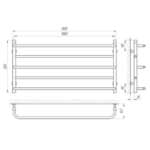 Сушка для рушників Laris Практик П5 1000 х 500