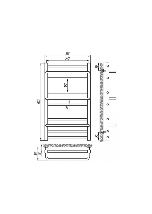 Полотенцесушитель Laris Ника П10 500 х 900
