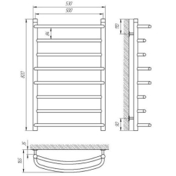 Сушка для рушників Laris Євромікс П8 500 х 800 Електро Права