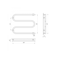 Полотенцесушитель Laris Змеевик25 РС3 600 х 500 Электро Левая