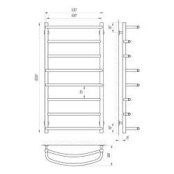 Сушка для рушників Laris Єврофлеш П8 500 х 1000