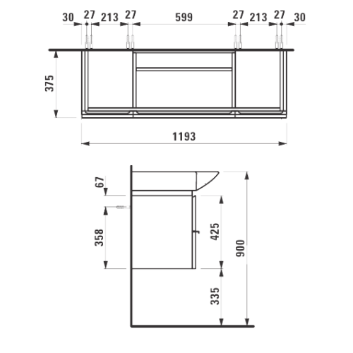 Тумба для раковины Laufen PALACE 120 см, белый