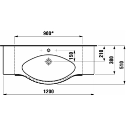 Раковина накладная Laufen PALACE 120x51 см, H8127040001041