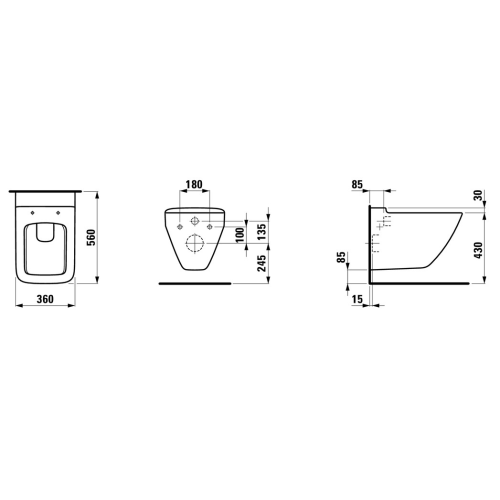 Чаша підвісного унітазу Laufen Palace + сидіння дюропласт Soft Close, H8667000000001