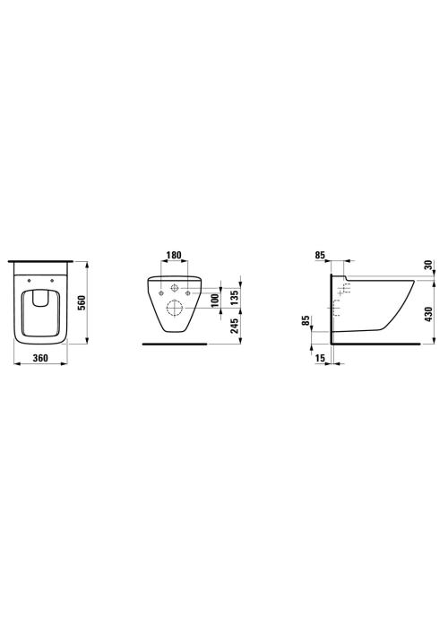 Чаша подвесного унитаза Laufen Palace + сидение дюропласт Soft Close, H8667000000001