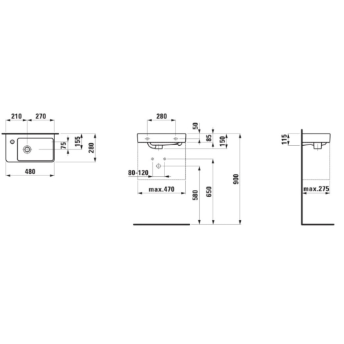 Раковина Laufen PRO S 48х28 H8159550001041