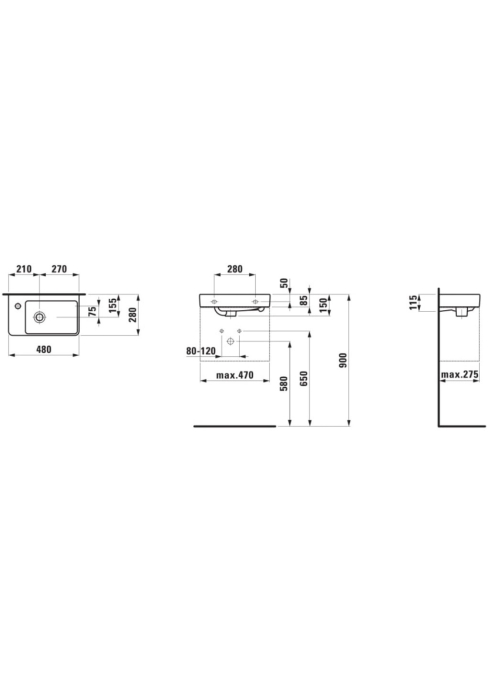 Раковина Laufen PRO S 48х28 H8159550001041