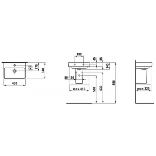 Раковина Laufen PRO S 45х34 H8159610001041