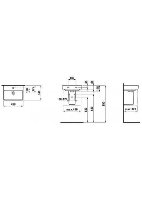 Раковина Laufen PRO S 45х34 H8159610001041