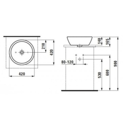 Умивальник LAUFEN BOWL PRO 420 мм H8129620001091