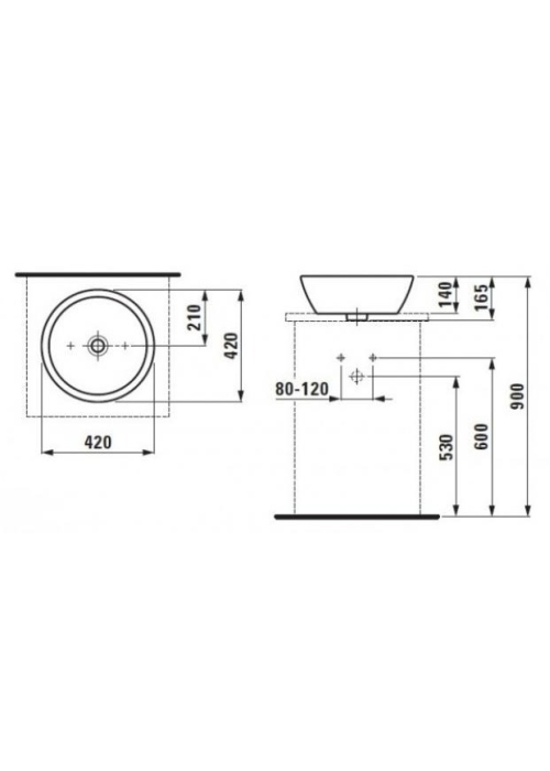 Умивальник LAUFEN BOWL PRO 420 мм H8129620001091