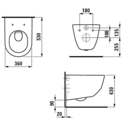 Унітаз підвісний LAUFEN Pro H8669530000001 із сидінням Soft Close H8989660000001