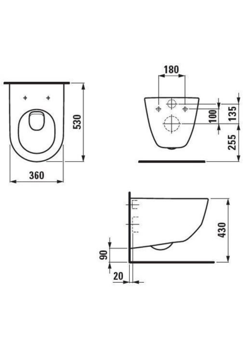 Унитаз подвесной LAUFEN Pro H8669530000001 с сиденьем Soft Close H8989660000001