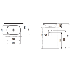 Умивальник LAUFEN BOWL LUA 500 мм H8120830001091