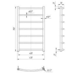 Полотенцесушитель Mario  Класик  700х430/400