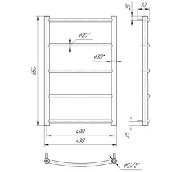 Полотенцесушитель Mario  Классик НР 650х430/400