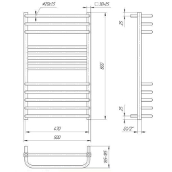 Полотенцесушитель Mario  Гера-Люкс 800х500/470