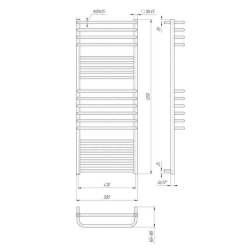 Полотенцесушитель Mario  Гера-Люкс 1250х500/470