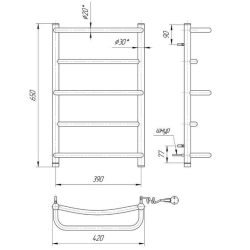 Полотенцесушитель Mario Люкс НР-І 650х430/150 электрический TR