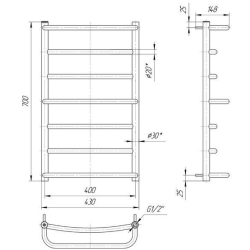 Полотенцесушитель Mario  Люкс  700х430/400