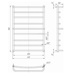 Полотенцесушитель Mario  Люкс  900х630/600