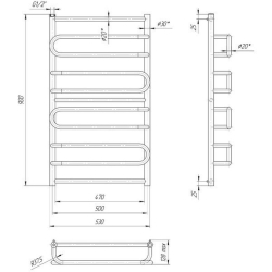 Полотенцесушитель Mario  Ницца 900х530/500