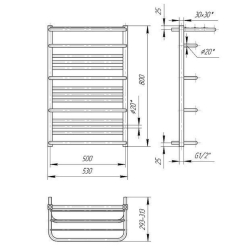 Полотенцесушитель Mario  Премиум Люксор  800х530/500