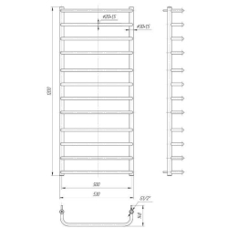 Полотенцесушитель Mario  Стандарт 1200х530/500