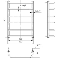 Полотенцесушитель Mario  Стандарт  600х430/400