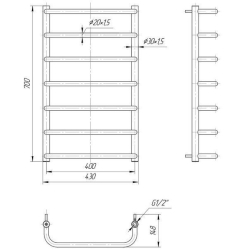 Полотенцесушитель Mario  Стандарт  700х430/400