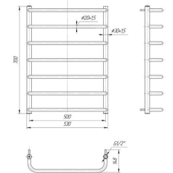 Полотенцесушитель Mario  Стандарт  700х530/500