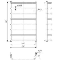 Полотенцесушитель Mario  Стандарт  800х530/500