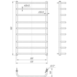 Полотенцесушитель Mario  Стандарт  900х530/500