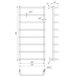 Полотенцесушитель Mario  Стандарт НР 1100х530/500