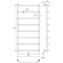 Полотенцесушитель Mario  Трапеция HP 1100х530/500