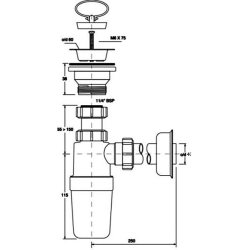 Сифон для раковини McALPINE (11/4Х40), HC1L-40J