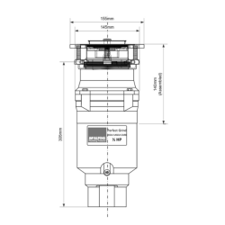 Подрібнювач харчових відходів McALPINE WDU-1ASEU-CARB із пневматичним перемикачем