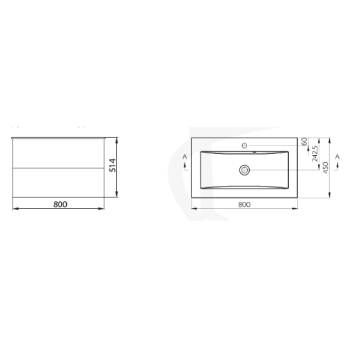 Тумба NORWAY EOS 80, белая матовая с умывальником, M107080