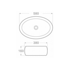 Раковина Newarc Countertop 60 5015S-W із срібним декором