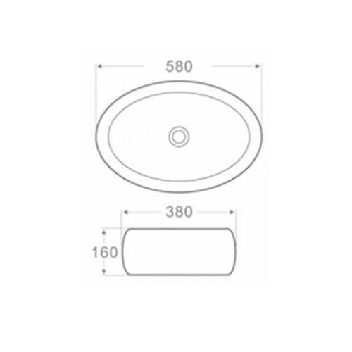 Раковина Newarc Countertop 60 5015S-W із срібним декором