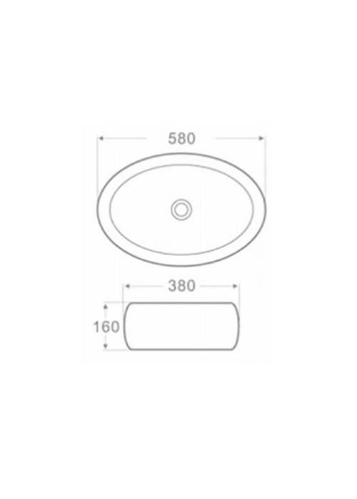 Раковина Newarc Countertop 60 5015S-W із срібним декором