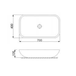 Умивальник Newarc Countertop 70 5019GW біло-золотий