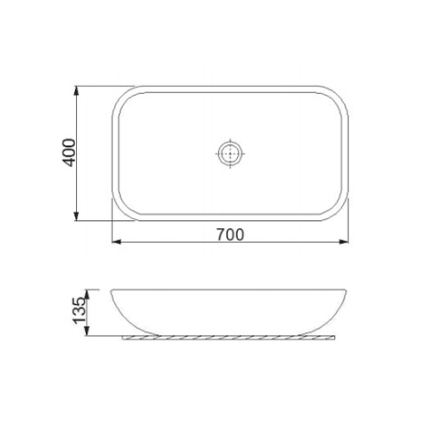 Умивальник Newarc Countertop 70 5019GW біло-золотий