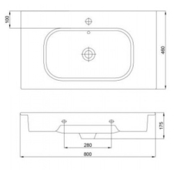 Раковина Newarc Natural Console 80 504080