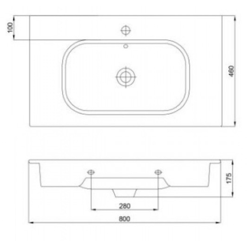 Раковина Newarc Natural Console 80 504080