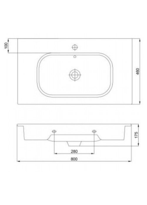 Раковина Newarc Natural Console 80 504080