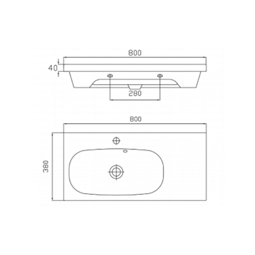 Раковина Newarc River Console 80 506080