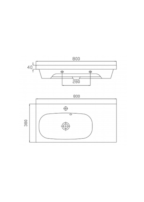 Раковина Newarc River Console 80 506080