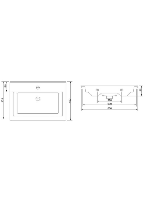 Раковина Newarc Slim 65x45 501065